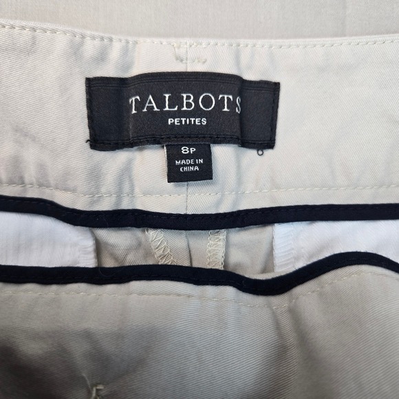 Talbots Petites Khaki Chino Shorts Beige Cotton Stretch Size 8P - Picture 4 of 9
